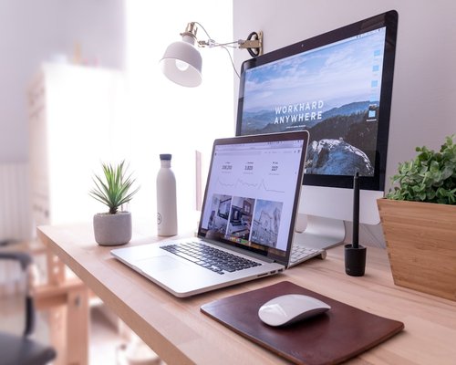 Workspace near a window showing active breaks